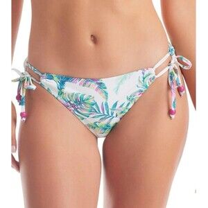 New Jessica Simpson Women Sz M Bikini Bottom Hipster Multicolor Floral Side Tie